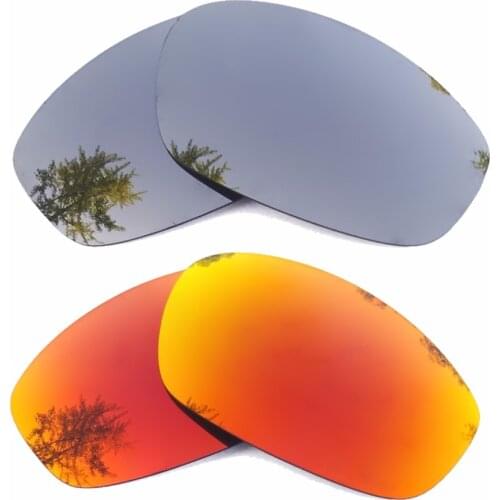 Silver Mirrored & Orange Red Mirrored Polarized Replacement Lenses for Blender Frame 100% UVA & UVB