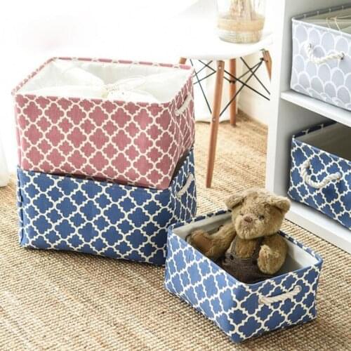 Cube Canvas Storage Basket Clothes Folding Storage Box For Nursery Underwear Toy Organizer Laundry Basket With Handle