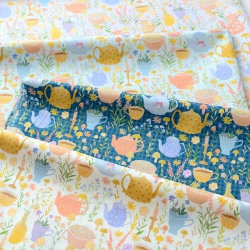 145x50cm 60s Cotton Digital Printing Breakfast sewing fabric, Handmade Shell Baby Childrens clothing cloth