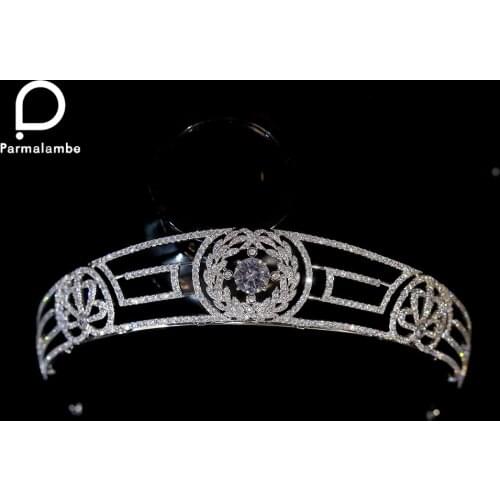 Vintage Queen Tiara Wedding Crown European Bride Crown Crystal Zirconium Stone Jewelry Headdress Wedding Hair Accessories