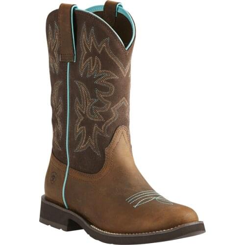 Women`s Delilan Western Boots Flat Toe Round Toe Boots Ariat Boots