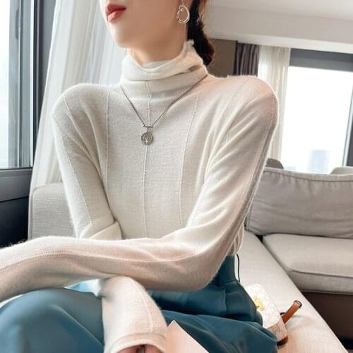 2021 woman winter 100% Cashmere sweaters knitted Pullovers jumper Warm Female O-neck blouse blue long sleeve clothing