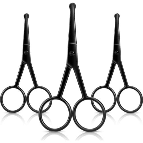 1pcs Stainless Steel Makeup Scissors Black Portable Nose Hair Eyebrow Eyelashes Trimmer Facial Trimming Tweezer Beauty Tools