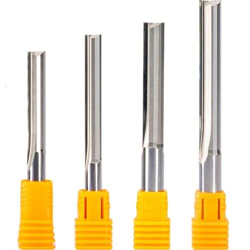6/8/10mm Carbide Two/Double Flute Straight Slot End Mill Router Bit CNC Woodworking Carving Engraving Tool Wood Milling Cutter
