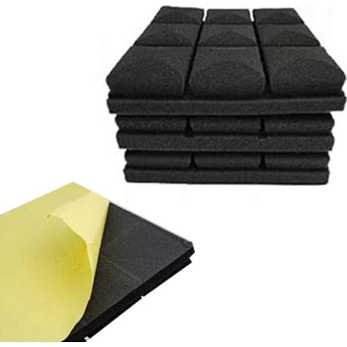 12Pcs Mushroom Design Acoustic Foam Adhesive Panels Sound Proof Foam Panels 2X12X12inchfor Sound Insulation Absorbing Retail