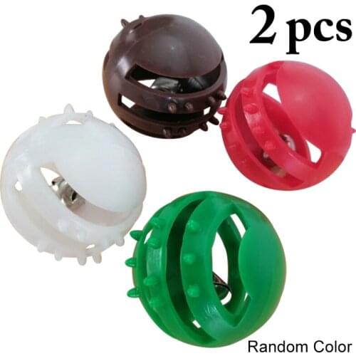 Legendog 2pcs Cat Toy Ball Plastic Funny Interactive Kitten Ball Toy Pet Chew Ball with Bell Toys for Cats Random Color