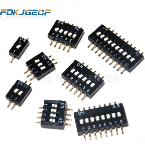 5pcs x SMD SMT Slide Type Switch 1P 2P 3P 4P 5P 6P 8P 10P 1.27mm Position Way DIP Black Pitch Toggle Switch Black Snap Switch