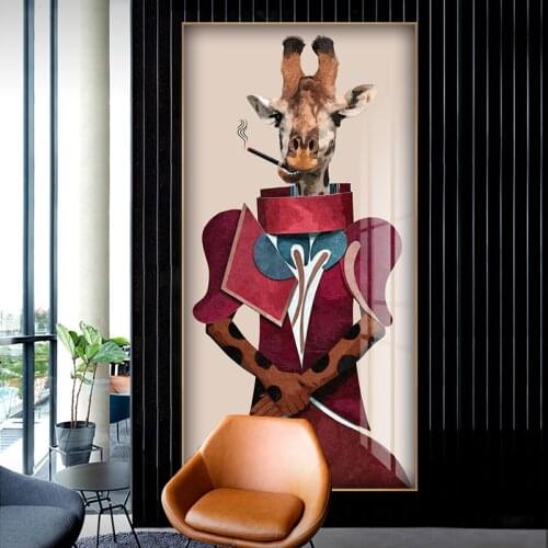 AAHH Literary Abstract Super Large Giraffe High Quality Wall Art Pattern Modern Culture Style Canvas Wall Picture for Home Decor