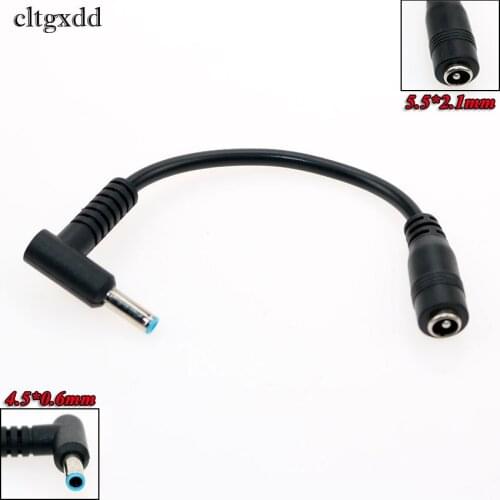 Cltgxdd Female 5.5x2.1mm to 4.5x0.6mm Male Charger Adapter Power Connector 90 Right Angled Converter Cable DC Jack for Dell Hp
