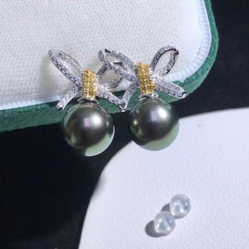 Butterfly New 925 Sterling Silver Earrings Findings Settings Base Mountings Parts Mounts for Coral Pearls Agate Crystal Stones
