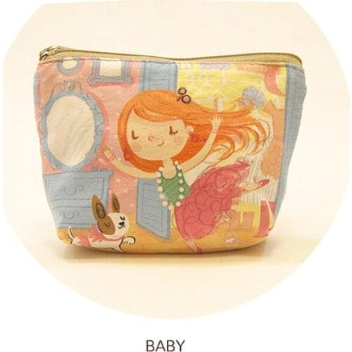 Brand canvas purse wallet small fresh art small coins bag DIY cartoon cute square sweet purses for women mini coin pouch
