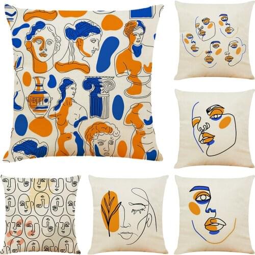 Art Cushion Cover Hoga Decorative Pillow funda cojines 45x45 housse de coussin Nordic Throw Pillow Cover for Sofa Car