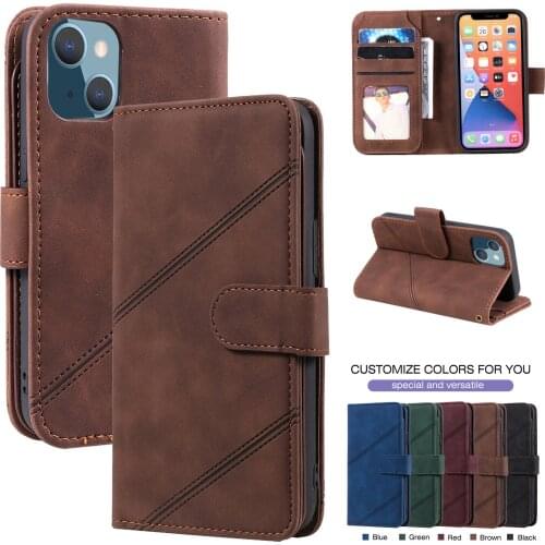 For iPhone 13 12 11 Pro Max XR XS SE2020 6 7 8 Plus Multi-card Slot Leather Case Flip Wallet Bags Full Protection Phone Cover