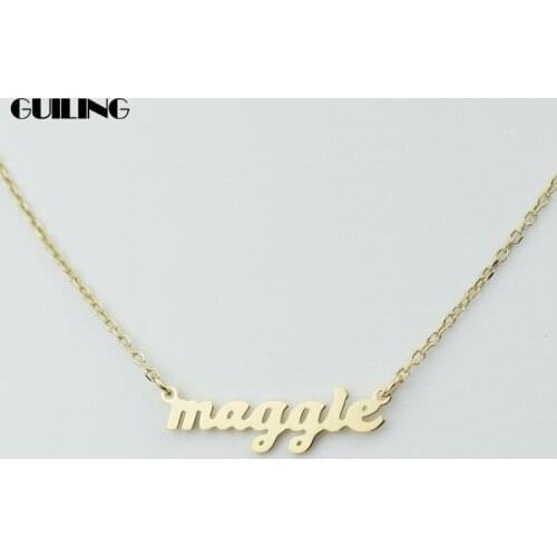 Dainty Tiny First Name Customized Nameplate Pendant Stainless Steel Necklace for Women Fashion Personalized Jewelry Mother Gift