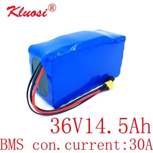 KLUOSI 10S5P 36V 14.5Ah 15Ah 1000W 36V Battery with 30A BMS 42V Li-ion Battery Pack for Ebike Electric Car Bicycle Motor Scooter