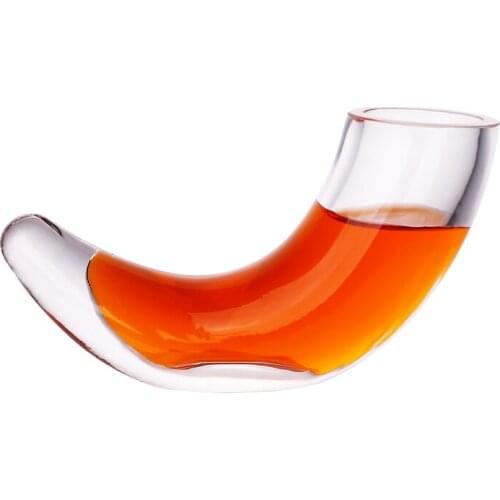 Creative Interesting 30ml Horn Shape Wine Glass Whiskey Cocktail Vodka Sake Shochu Cup Festival Happy Party Special Drinkware
