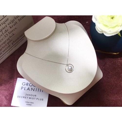 Circle 925 Sterling Silver Necklace Chain with Pendant Findings Component Jewelry Parts Fittings for Pearls Corals Jades Stones