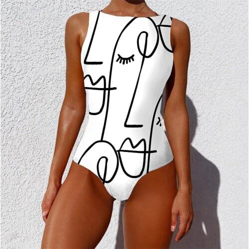 Sexy Print One Piece 2021 Swimsuit Closed Large Size Swimwear Push Up Women Flower Vintage Body Swim Beach Pool Bathing Suit