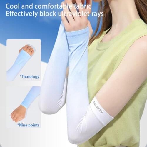 GOLOVEJOY Summer Men Women Sunscreen Ice Sleeves Comfort Breathable Cold-feeling Sleeves Outdoor Sports Riding UV Arm Protection