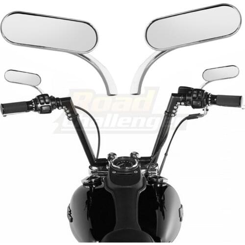 Motorcycle Rearview Mirror Chrome Square Oval Side Mirror For Harley Touring Electra Glide Dyna Fatboy Softail Sportster