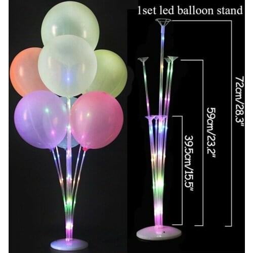 1 Set LED Balloon Column Base Party Decoration Table Support Holder Cup Stick Stand Ballons Accessories Plastic