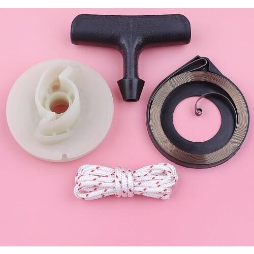 Recoil Starter Pulley Spring For Husqvarna 435 Handle Grip Rope Kit Chainsaw Replacement Spare Tool Part