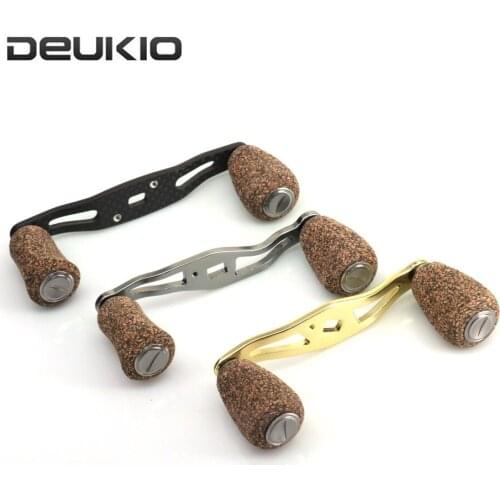 DEUKIO Fishing Reel Handle Crank Durable Bait Casting Carbon Fiber Metal Rocker with Knob Fishing Handle Knob Replacement Parts