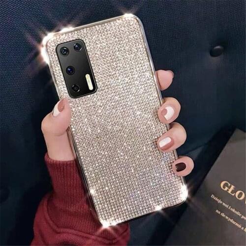 Luxury Rhinestones Diamond Silicone Case For Huawei Honor X10 Max Nova 8SE 7SE 7 Pro 30 V30 9X 20 P40 P30 Pro 8X 30S Case Cover