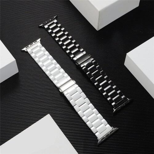 Ceramic 3 strains Strap for Apple Watch Band 5 4 40 44mm Smart watch accessories Replacement bracelet 38 42mm for iwatch 3 2 1