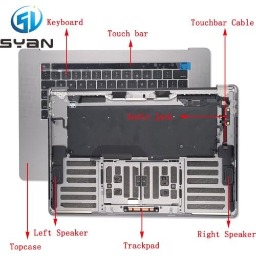 SYan 2019 Year Grey A2141 Top Case US Layout For Macbook Pro Retina 16" Topcase Palmrest with Keyboard with Touchbar