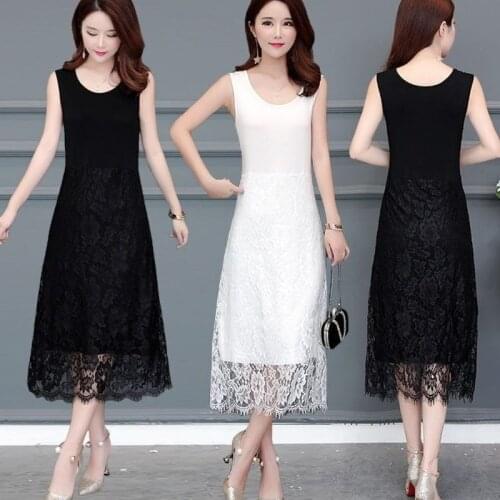 2021 Women Party Lace Flower Backless Sleeveless Long Dresses Summer Casual Spaghetti Strap Dress O-neck Vestidos De Mujer Y616