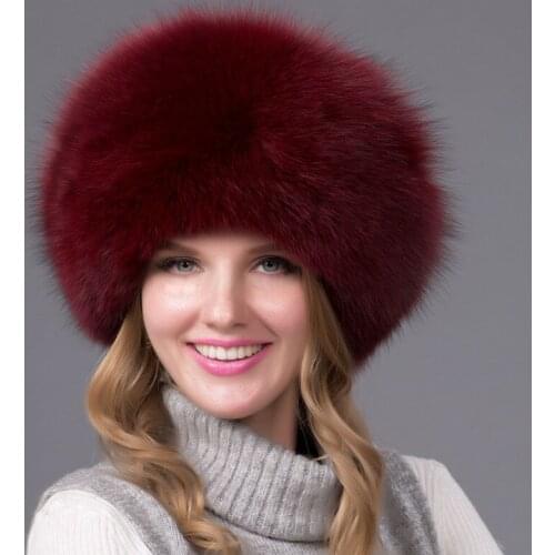 Winter Fashion Fox Fur Adjustable Hat Whole Leather Mongolian Thickened Warm Ear Cap Princess Hat Fall Windbreak Russian Lady