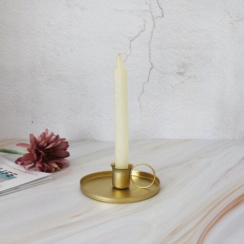 1PC Metal Candlestick Candle Holder Wedding Party Vintage Retro Style Desktop Adornment Candlestick Home Decoration Supplies