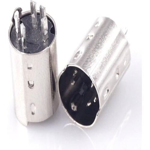 1000pcs Din Plug Male Din Connector 5 Pin Wire Solder Injection Rating 1A 110V 2A 12V Mini Circular DIN Stamped Pin Cable Mount