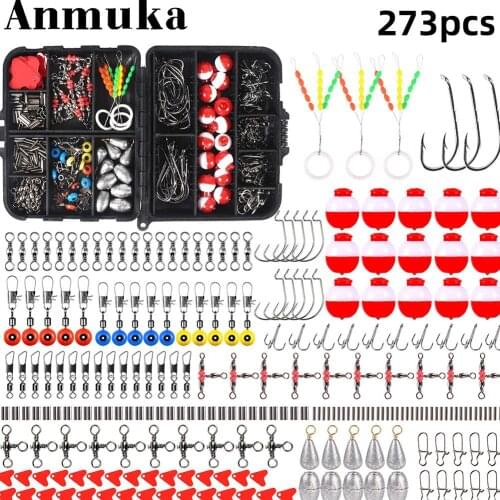 273pcs/set Fishing Kit Set Lure Sea Fishing Ring Crank Hook metal With Box Component fish hook Category Fishing Kit material