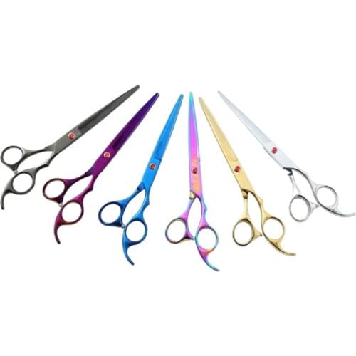 7 Inch Straight Handle Thinning Curved Japanese Steel Blunt Haircut Pet Grooming Thinner Scissors