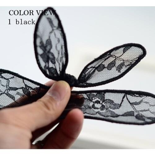 Kewgarden DIY Craft Supplies Handmade Lace Rabbit Ears DIY Bowknot Accessories 10 pcs