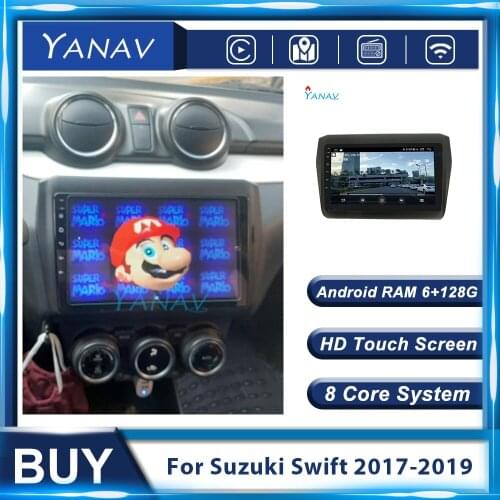 128G Android Video GPS Navigation Multimedia MP3 Player Car Radio For Suzuki Swift 2017-2019 Auto Stereo Receiver Touch Screen