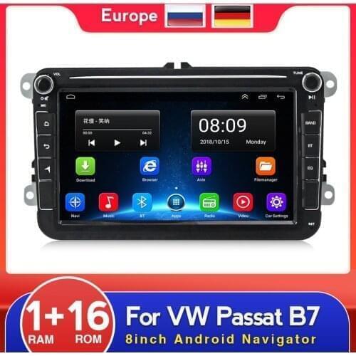 Poland stock Android Car radio For VW Volkswagen Golf 7 Polo Passat b7 b6 SEAT leon Skoda Gps WIth Button SWC BT 2 din