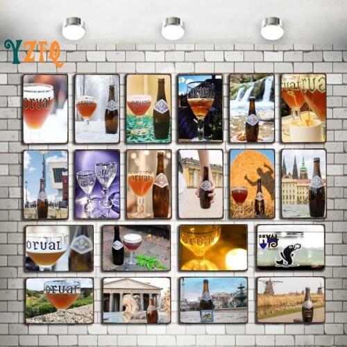 Belgium Beer Vintage Metal Plates For Living Room Home Wall Bar Art Kitchen Vintage Decor30X20CM DU-10458B