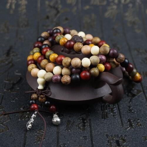 Mix Sandalwood 108*8MM/6MM Buddhist Prayer Bead Mala Bracelet Buddhist Prayer Bead Bracelet&Bangle for Women and Men