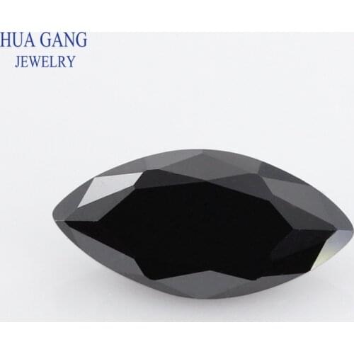 Black Natural Spinel Loose Gemstone Marquise Shape Size 1.5x3mm~6x12mm For DIY Jewelry