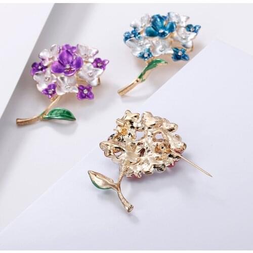 Purple Red Blue Lilac Flower Brooches Women Weddings Party Brooch Pins Gifts