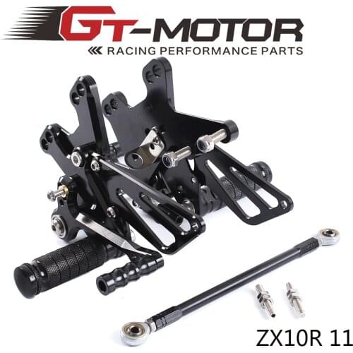 GT Motor - Full CNC Aluminum Motorcycle Adjustable Rearsets Rear Sets Foot Pegs For ZX10R ZX-10R 2011-2016