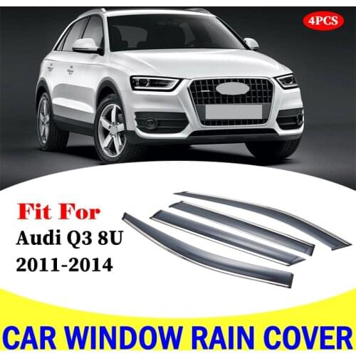 FOR Audi Q3 8U 2011-2014 window visor car rain shield deflectors awning trim cover exterior car-styling accessories 4 slices