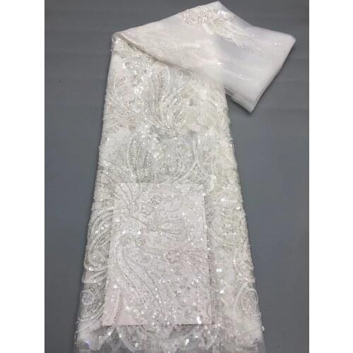 Lace Fabric French Lace Fabric SYJ-5288813 High Quality Lace Tulle Lace Fabric African Lace Fabric Sequin and beads Nigerian