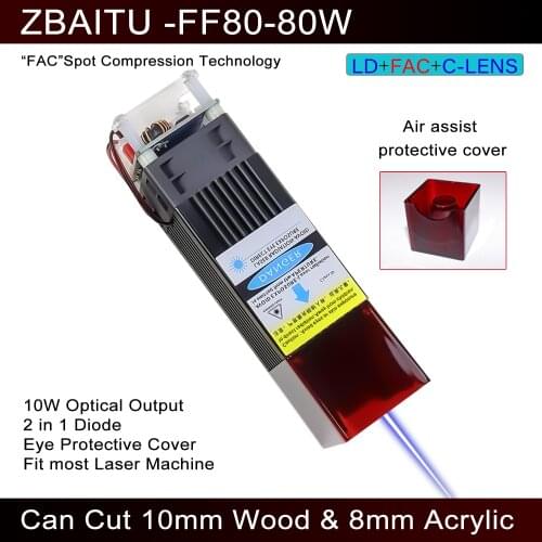 New 80W Laser Module Laser Head Kit 450nm Blue Laser for Laser Engraving Machine Engraving and Cutting