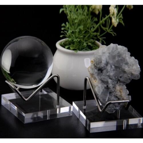 Metal Arm Fossil Mineral Display Stand Holder Rack Acrylic Stand Base For Crystal Minerals Ball Home Decoration
