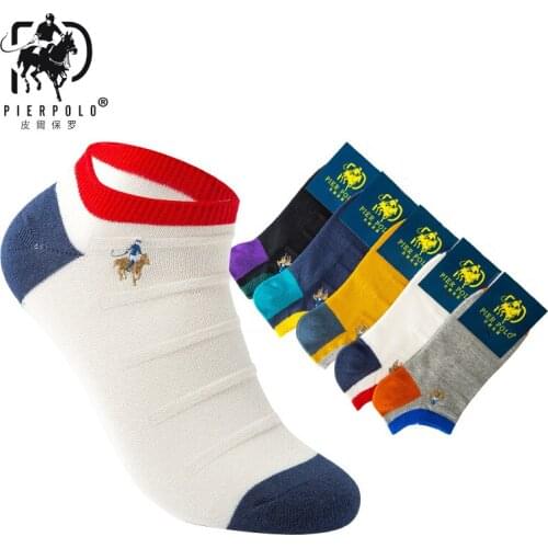 Mens Cotton Socks Sport Socks Breathable Business Casual Brand Polo Men Socks Ankle Sock for Male Size Eur 40-44