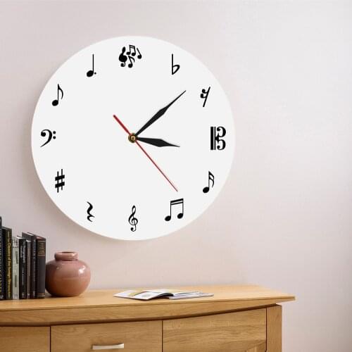1Piece Music Notes Wall Clock Personalized Music Iconic Wall Clock Music Sign Wall Watch Time Clock Gift For Music Lover